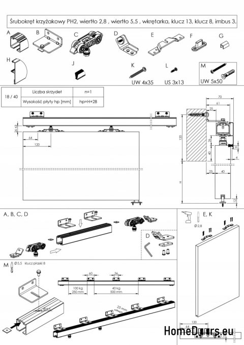 SCHIEBESYSTEM 200 cm, PRODUKT PL, VON DER STANGE SCHIEBESYSTEM 200 cm, PRODUKT PL, VON DER STANGE