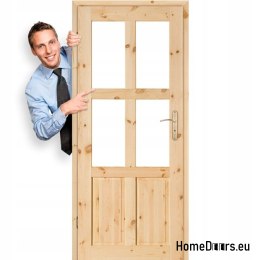 Tür zu Zimmer Kieferngeknotetes Holz GAZDA 60/70/80/90