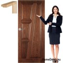 Holztür mit Rahmen vollfarbig TK1 60