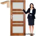 Holztür mit Rahmen glasfarben RV4 90