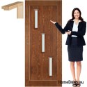 Holztür mit Rahmenfarbe Glas MS3 60