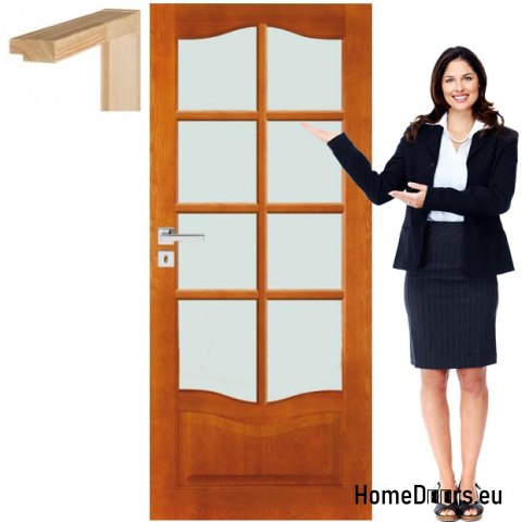 Holztür mit Rahmen glasfarben DT8 80