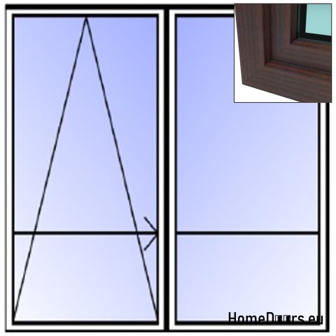 Okna KOLOR PCV przesuwne fix 1900x2100mm ciepłe