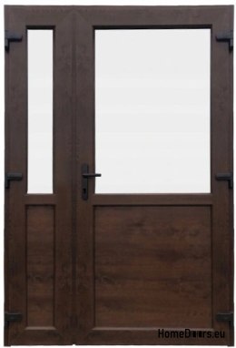 DRZWI ZEWN. PCV ORZECH 125x210 DWUSKRZYDŁOWE