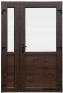 DRZWI ZEWN. PCV ORZECH 140x210 DWUSKRZYDŁOWE