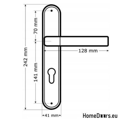 KLAMKA DRZWIOWA PRZEBICIE WKŁAD RODOS PATYNA