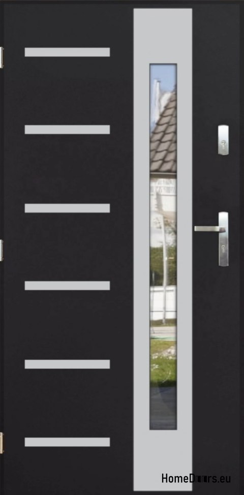 Außentür THICK 72 WARM MIT SPIEGEL 80 inox