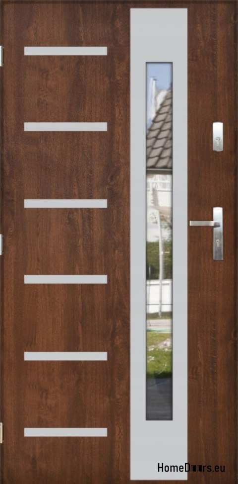 Außentür THICK 72 WARM MIT SPIEGEL 90 inox