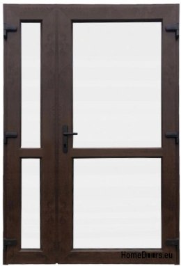 AUSSENTÜREN PVC NUSSBAUM 160x210 DOPPELFLÜGELIG