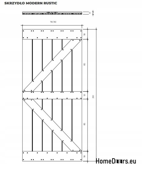DRZWI PRZESUWNE MODERN RUSTIC XX DĄB BELKOWY 80