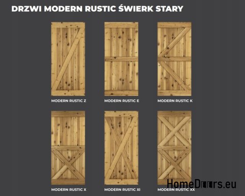 DRZWI PRZESUWNE MODERN RUSTIC X ŚWIERK STARY 80