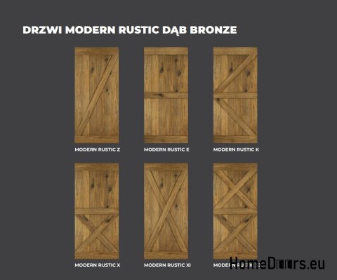 DRZWI PRZESUWNE MODERN RUSTIC Z DĄB BRONZE 80
