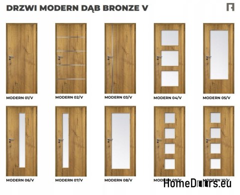 DRZWI WEWNĘTRZNE MODERN 07V DĄB BRONZE 90