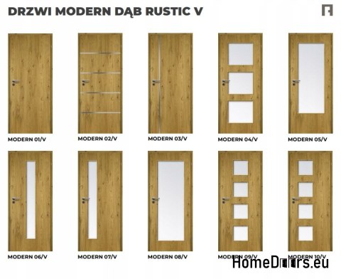 DRZWI WEWNĘTRZNE MODERN 04V DĄB RUSTIC 80