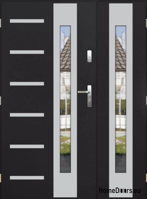 Zweiflügelige Tür mit Spiegel dick 72 mm 140 L
