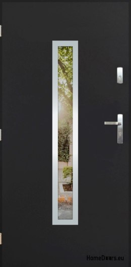Außentür mit Spiegel W-10 INOX 70/80/90/100