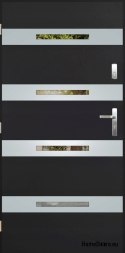 Außentür mit Spiegel W-7 INOX 70/80/90/100