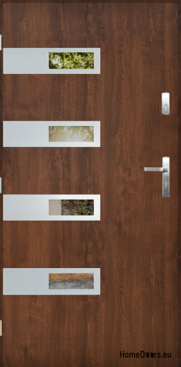 Außentür mit Spiegel W-5 INOX 70/80/90/100