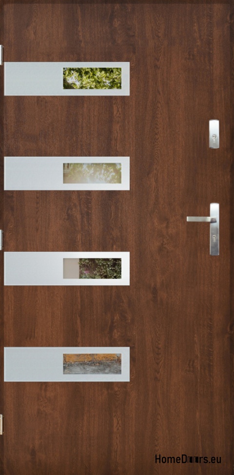 Außentür mit Spiegel W-5 INOX 70/80/90/100