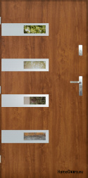 Außentür mit Spiegel W-5 INOX 70/80/90/100