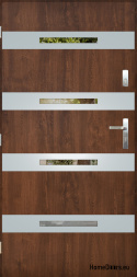 Außentür mit Spiegel W-7 INOX 70/80/90/100