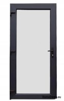 PVC-HAUSTÜREN FÜR GESCHÄFTE UND BÜROS 90/200 Anthrazit/Weiss, verglastes Design