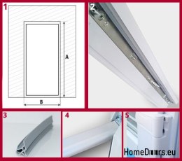 PVC-HAUSTÜREN FÜR GESCHÄFTE UND BÜROS 90/200 Anthrazit/Weiss, verglastes Design