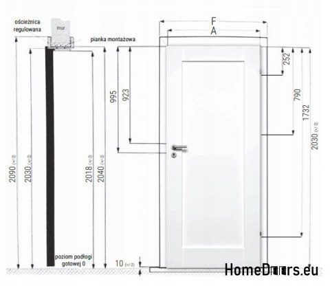 Ościeżnica regulowana MDF ORD-04 , 180-220 mm FRESH Ościeżnica regulowana MDF ORD-04 , 180-220 mm FRESH