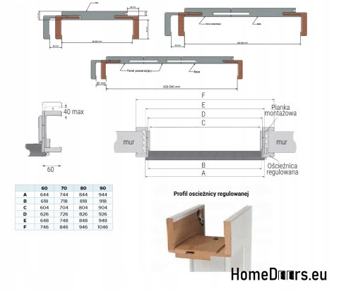 Ościeżnica regulowana MDF ORD-08 , 340-380 mm FRESH Ościeżnica regulowana MDF ORD-08 , 340-380 mm FRESH