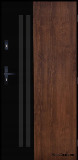 PANTOR ALPINE-PASIVE 02 Außentür Rechts 90 Nussbaum Dick 72mm Warm