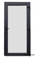 PVC-HAUSTÜREN FÜR GESCHÄFTE UND BÜROS 90/210 Anthrazit/Weiss, verglastes Design