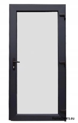 PVC-HAUSTÜREN FÜR GESCHÄFTE UND BÜROS 90/210 Anthrazit/Weiss, verglastes Design