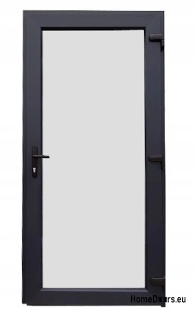 PVC-HAUSTÜREN FÜR GESCHÄFTE UND BÜROS 90/210 Anthrazit/Weiss, verglastes Design