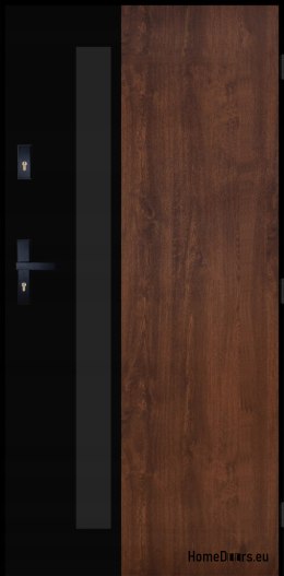 Außentür PANTOR ALPINE-PASIVE 01 Rechts 90 Nussbaum Dick 72mm Warm