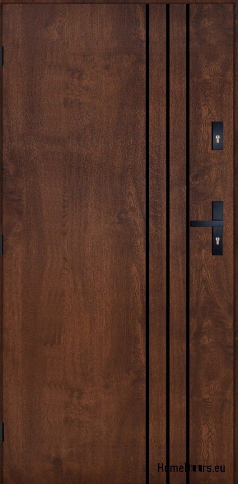 Außentür PANTOR HURON links 90 Nussbaum stark 72mm warm