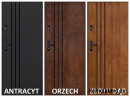 Außentür PANTOR HURON rechts 80 Nussbaum stark 72mm warm