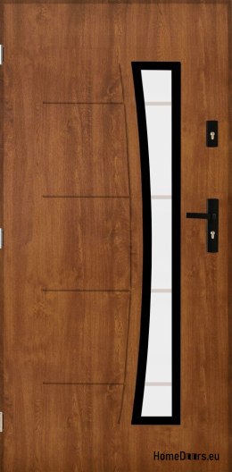 Starke Außentür mit Glas 55mm POP 02 90 links goldene Eiche