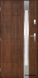 Außentüren Stahl polieren 55mm Sonata 03 90 links Nussbaum