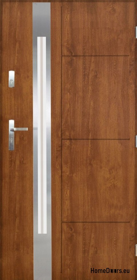 Außentür aus poliertem Stahl 55mm Sonata 03 90 Rechts Golden Oak Außentür aus poliertem Stahl 55mm Sonata 03 90 Rechts Golden Oak