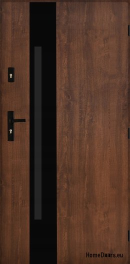 Außentür Stahl polieren 55mm Tango 04 90 rechts Nussbaum