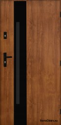 Außentür aus poliertem Stahl 55mm Tango 04 90 Rechts Golden Oak