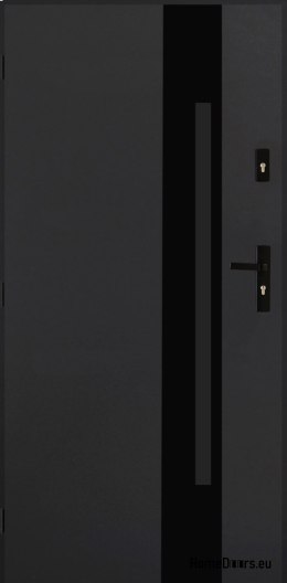 Außentür aus poliertem Stahl 55mm Tango 04 90 Links Anthrazit