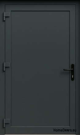 PVC TECHNISCHE HAUSTÜR FÜR DEN AUSSENBEREICH 90X205 cm ANTHRAZIT LINKS