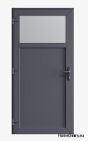 PVC TECHNISCHE HAUSTÜR FÜR DEN AUSSENBEREICH 90X205 cm ANTHRAZIT LINKS