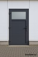 PVC TECHNISCHE HAUSTÜR FÜR DEN AUSSENBEREICH 90X205 cm ANTHRAZIT LINKS