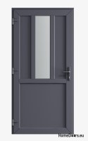 PVC TECHNISCHE HAUSTÜR FÜR DEN AUSSENBEREICH 90X205 cm ANTHRAZIT LINKS
