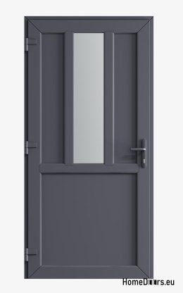 PVC TECHNISCHE HAUSTÜR FÜR DEN AUSSENBEREICH 90X205 cm ANTHRAZIT LINKS