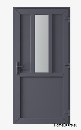 PVC TECHNISCHE AUSSENTÜREN FÜR HAUSHALTE 90X205 cm ANTHRAZIT RECHTS