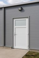 PVC TECHNISCHE HAUSTÜR FÜR DEN AUSSENBEREICH 90X205 cm WEISS LINKS