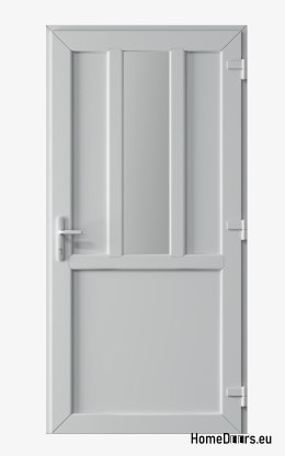 PVC TECHNISCHE HAUSTÜREN FÜR DEN AUSSENBEREICH 90X205 cm WEISS RECHTS